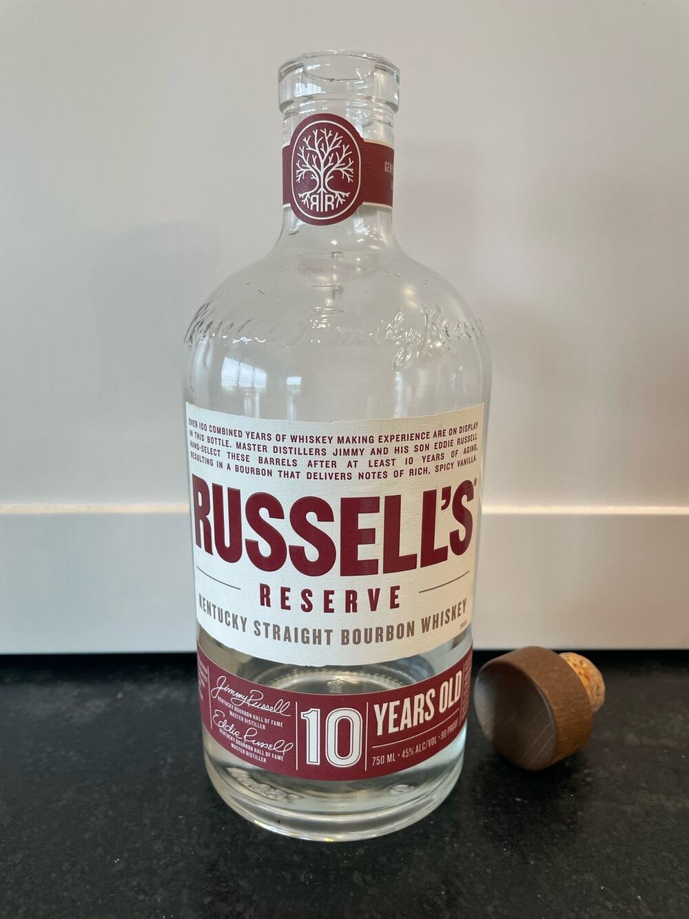 Russell’s Reserve Kentucky Straight Bourbon Whiskey EMPTY BOTTLE ONLY